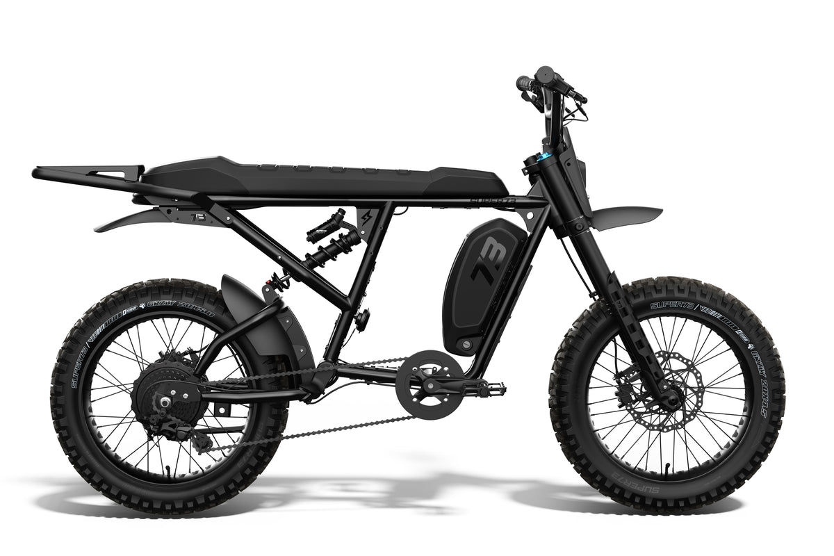 Side view of the SUPER73-R Blackout ebike.