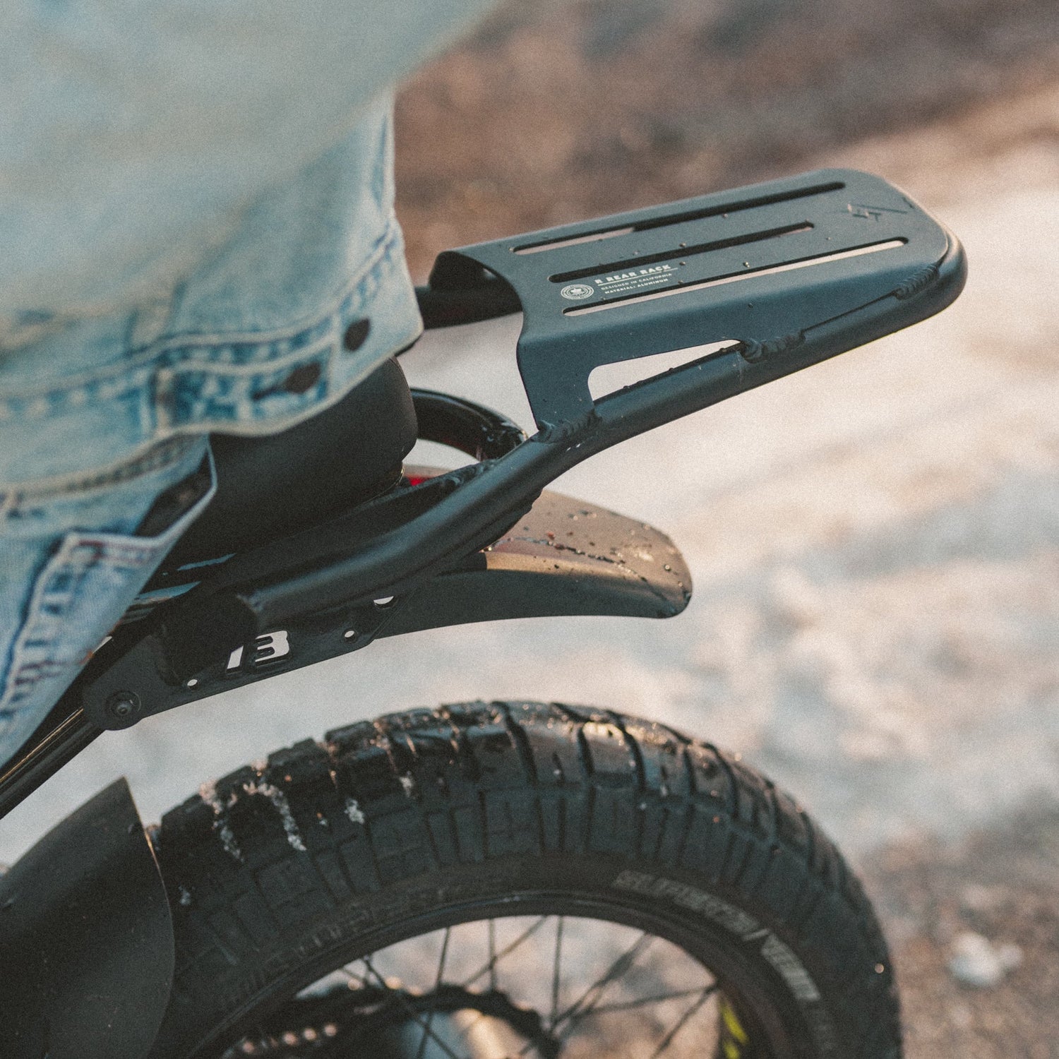 Super73 Rear Rack attached to a Super73-RX bike