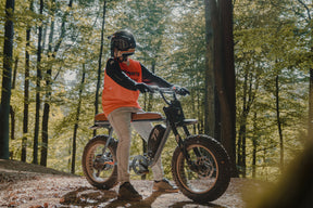 Lifestyle shot of the Super73-S Adventure ebike in the Special Edition colorway Corsetti