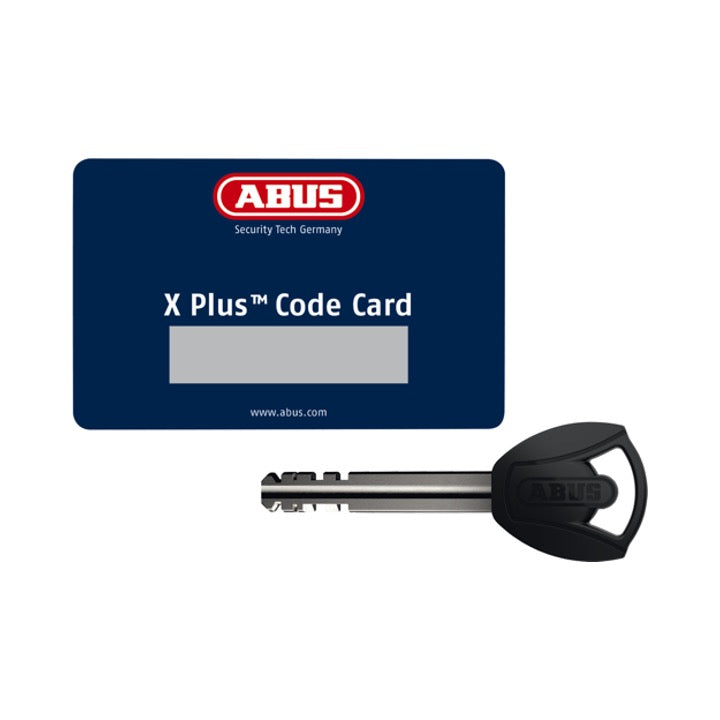 detail shot of ABUS BORDO GRANIT™ XPlus™ Code Card and key