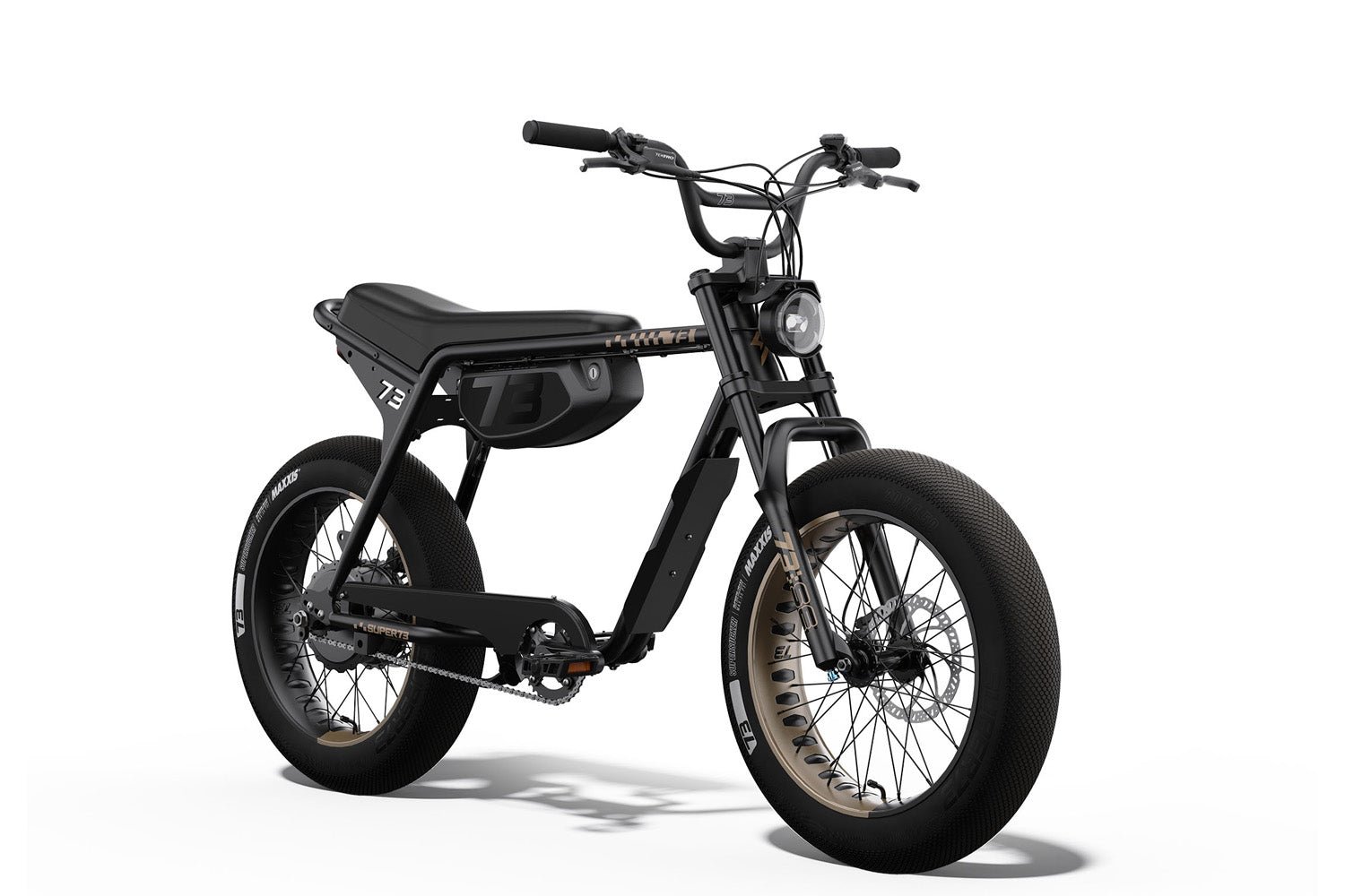 Black super 73 special edition electric bike on a white background