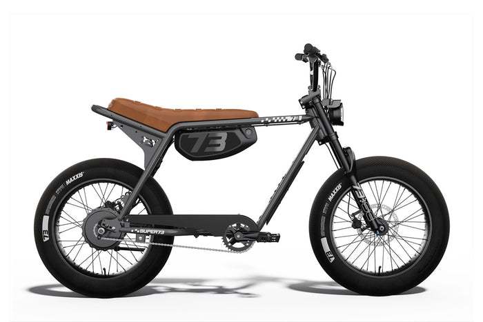 side profile of a super73 ZX special addition bike in black and brown