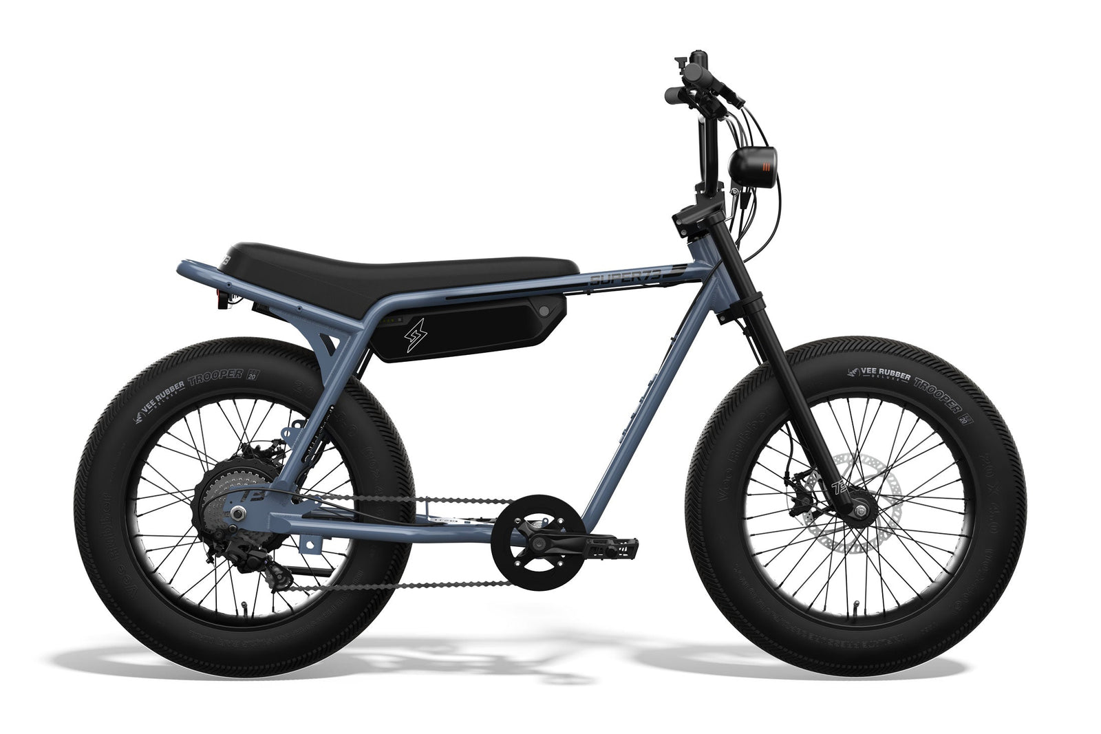 Side view of SUPER73-Z Miami ebike in Panthro Blue. @color_panthro blue