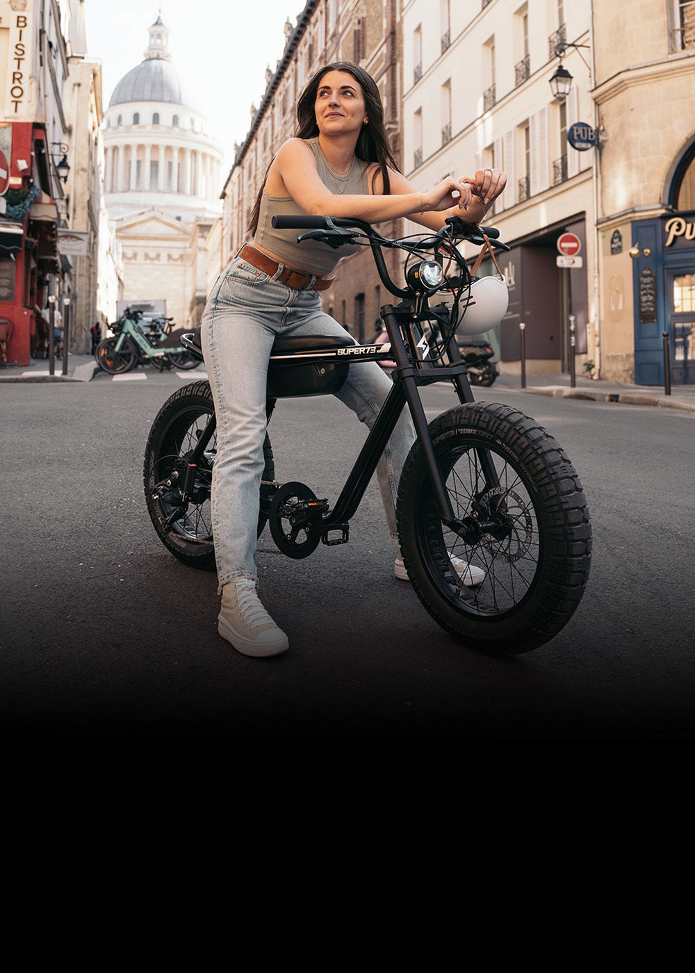 Girl riding a Super73-ZX in Paris