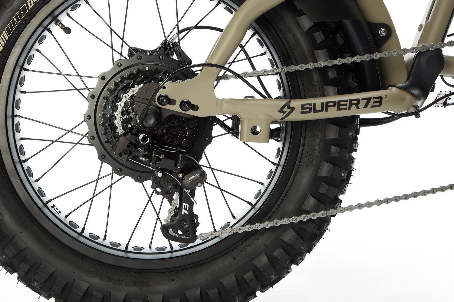 Super73-RX Mojave Dark Earth back tire.