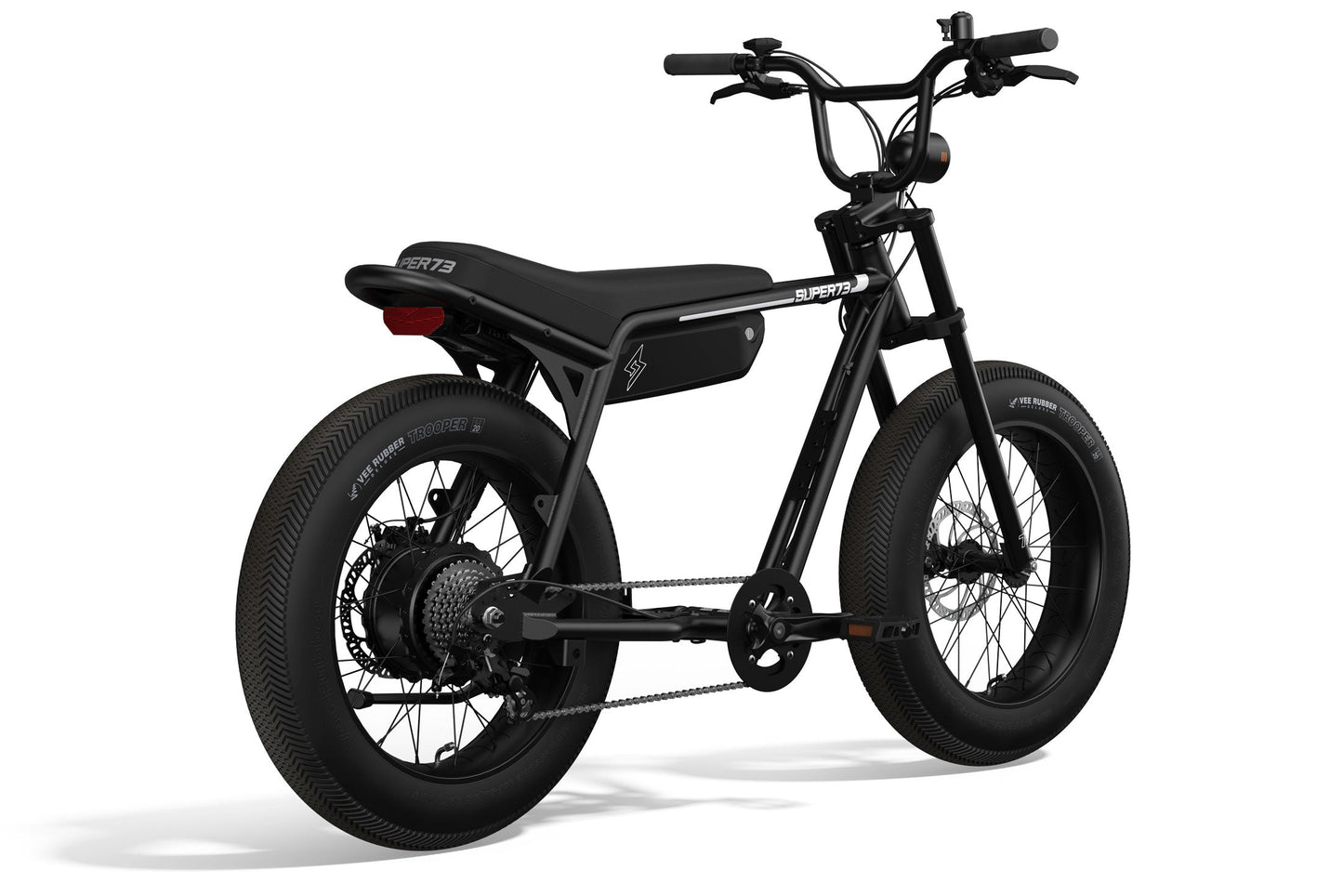 Rear side view of SUPER73-Z Miami ebike in Obsidian. @color_obsidian