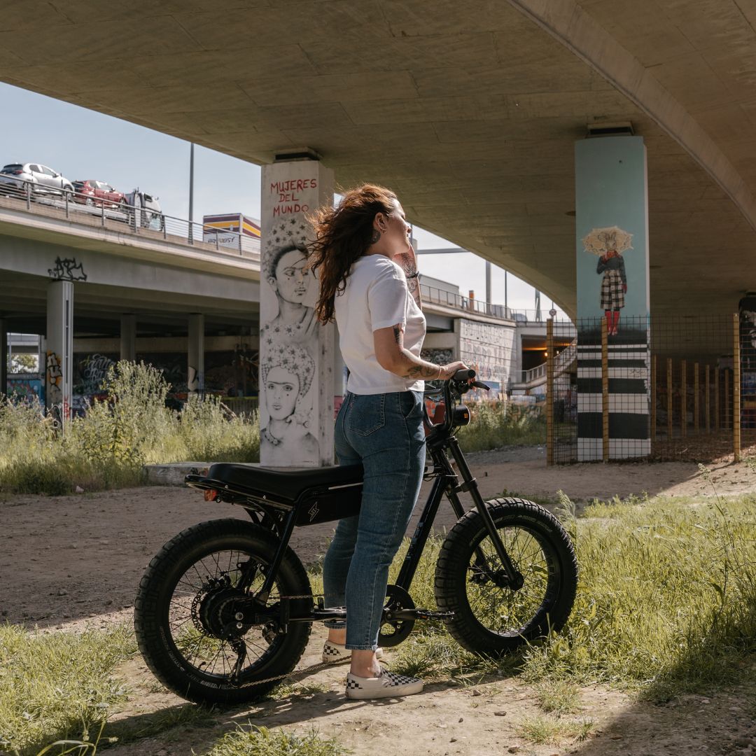 Girl with a Super73-ZX Obsidian e-bike