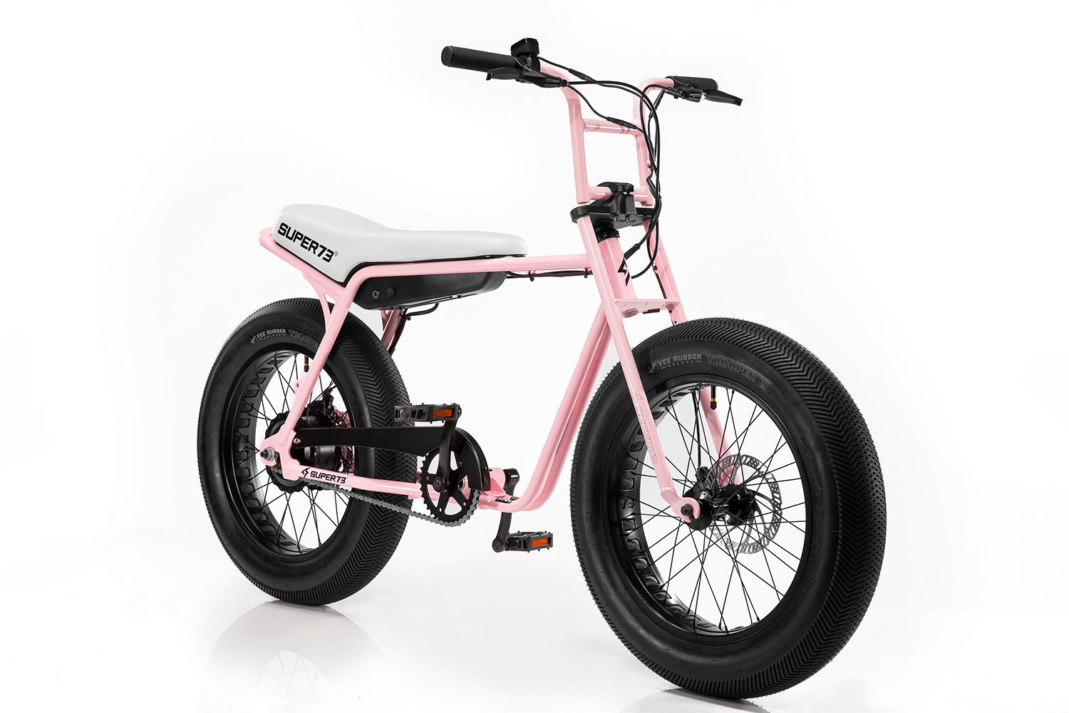 Angled studio shot of Pink bike model