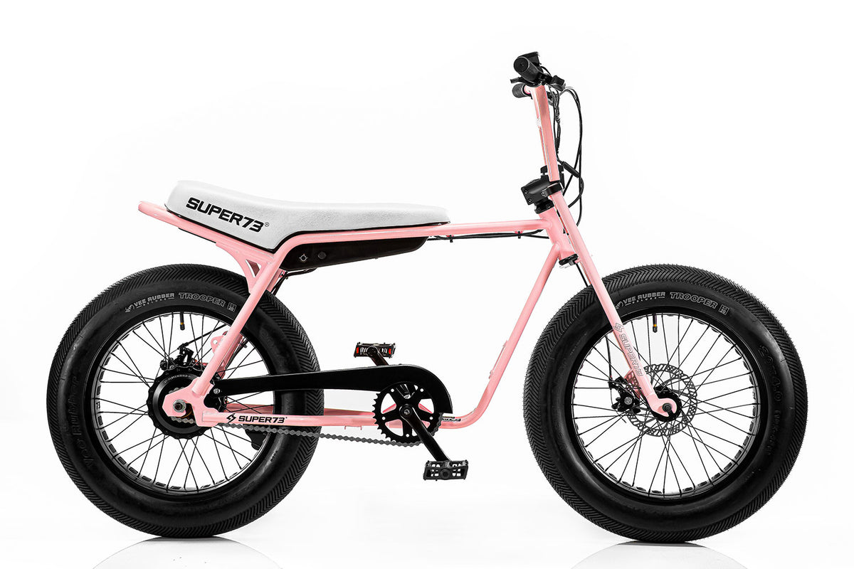 Side profile studio shot of Pink bike model. @color_millennial pink